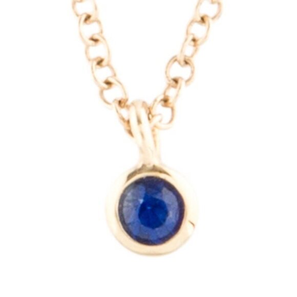 EF COLLECTION Jewelry - EF COLLECTION 14K YELLOW GOLD  SAPPHIRE PENDANT NECKLACE